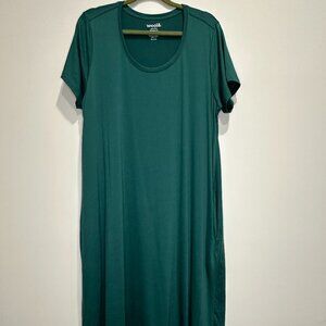 Wool& Maggie Swing Dress Long - Pine - XXL